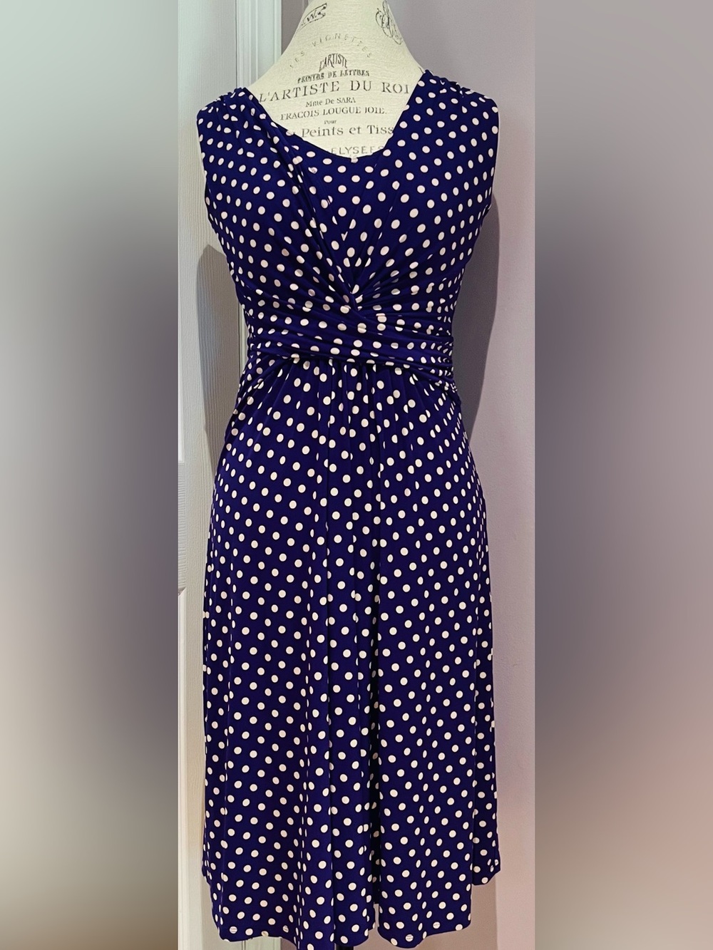 CHAPS  Polka Dot Twist-Front Dress